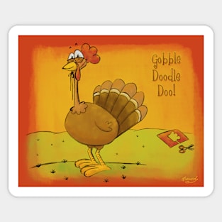 Gobble Doodle Doo! Thanksgiving Turkey Trickster Sticker